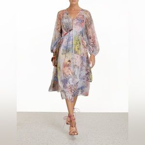 Zimmermann Luminous Tie Side Floral Dress - Size 2